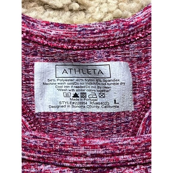 Athleta Women Spacedye Purple Pink Racerback Tank Top Size Large L EUC - Picture 2 of 5